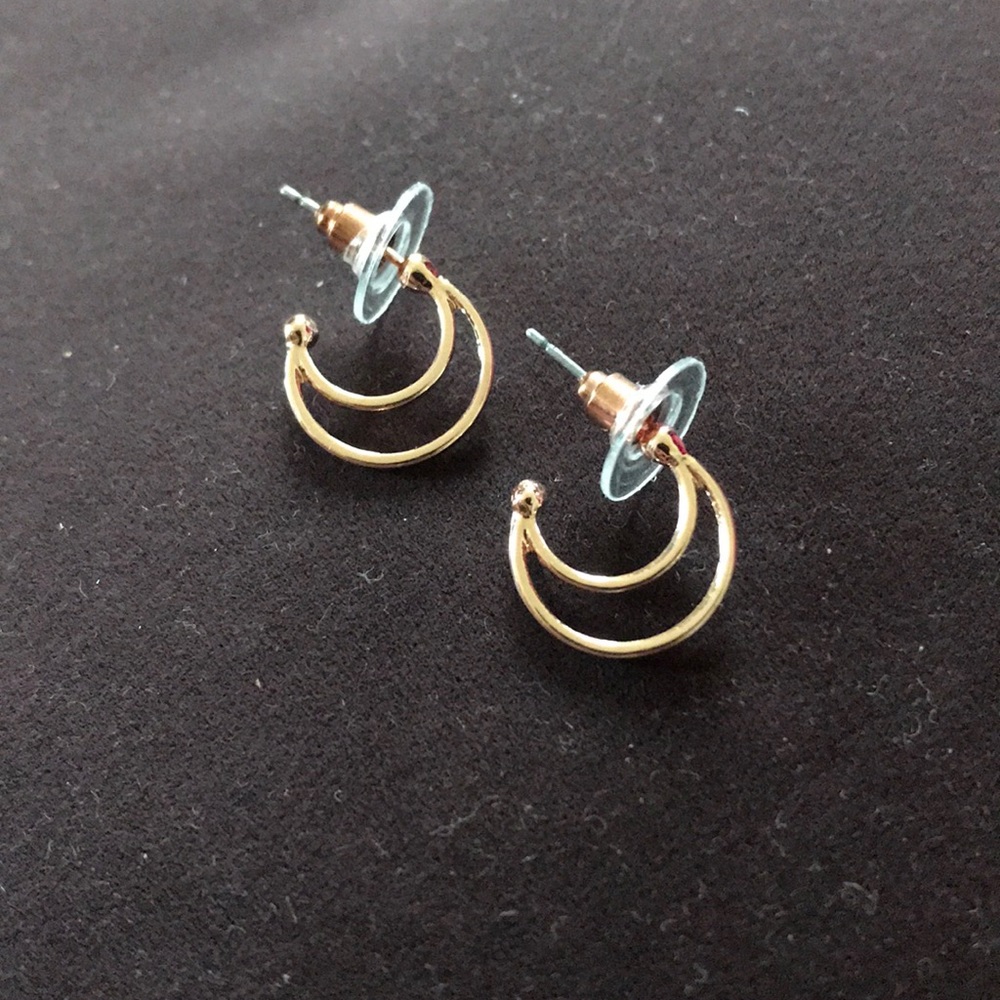 Gold moon earrings